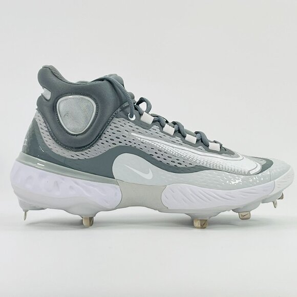 Nike Alpha Huarache Elite 4 Mid 'Grey White' DJ6520-012 Baseball size 10 + 12.5 - Picture 1 of 7